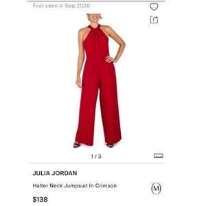 Julia Jordan Gorgeous Red Jumpsuit Needs Cleaned
